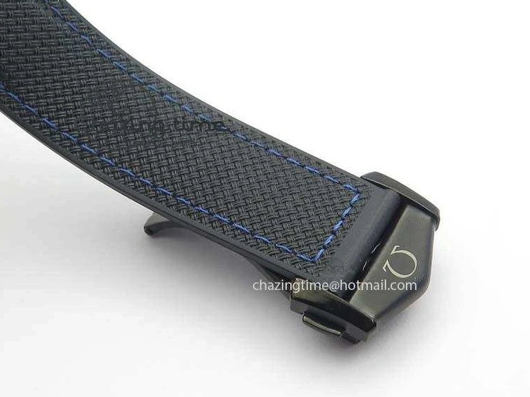 0428 Unique Planet Ocean 45mm Real Ceramic Blue BP-Maker Best Edition Black Dial On Nylon Rubber Strap A 8184